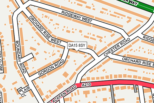 DA15 8SY map - OS OpenMap – Local (Ordnance Survey)