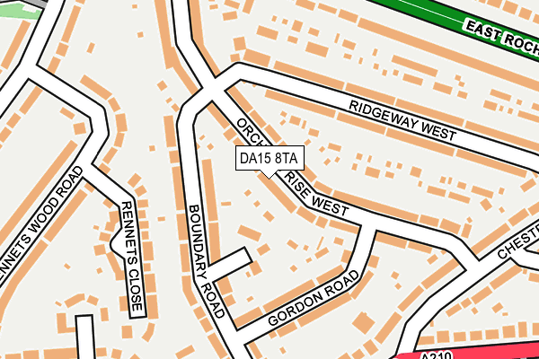 DA15 8TA map - OS OpenMap – Local (Ordnance Survey)