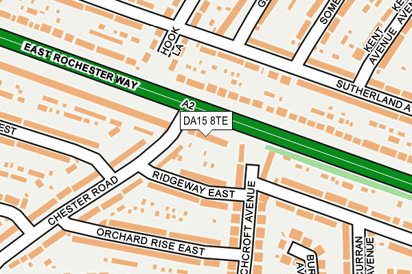 DA15 8TE map - OS OpenMap – Local (Ordnance Survey)