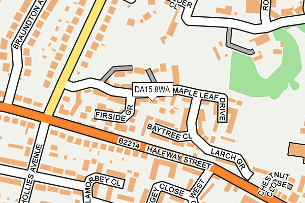 DA15 8WA map - OS OpenMap – Local (Ordnance Survey)