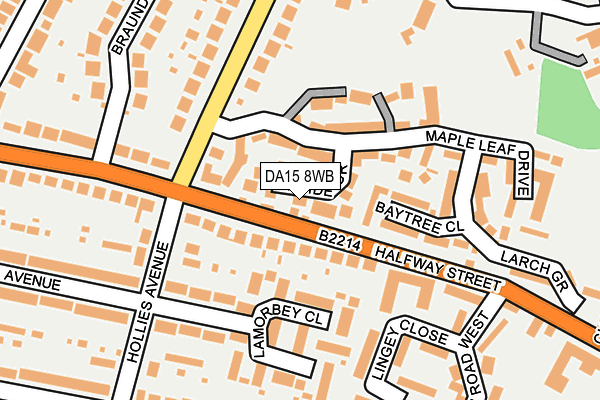 DA15 8WB map - OS OpenMap – Local (Ordnance Survey)