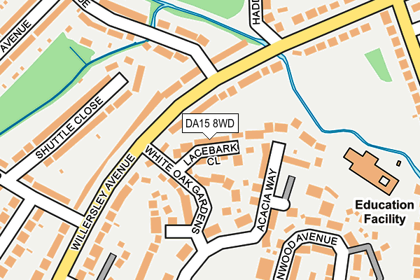 DA15 8WD map - OS OpenMap – Local (Ordnance Survey)