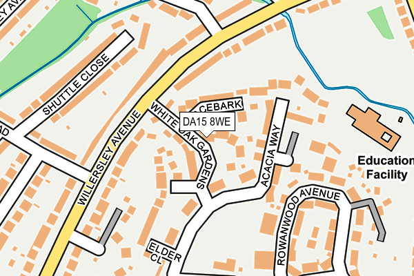 DA15 8WE map - OS OpenMap – Local (Ordnance Survey)
