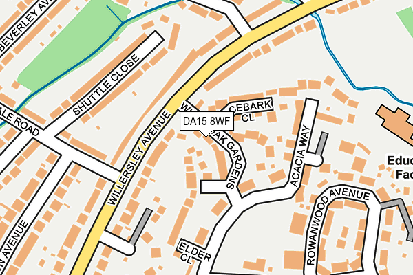 DA15 8WF map - OS OpenMap – Local (Ordnance Survey)