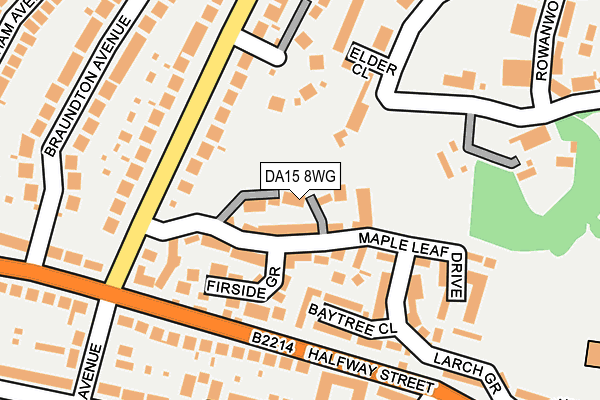 DA15 8WG map - OS OpenMap – Local (Ordnance Survey)