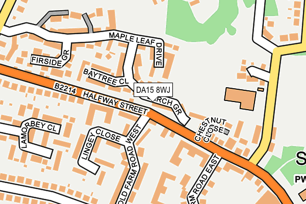 DA15 8WJ map - OS OpenMap – Local (Ordnance Survey)