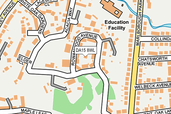 DA15 8WL map - OS OpenMap – Local (Ordnance Survey)