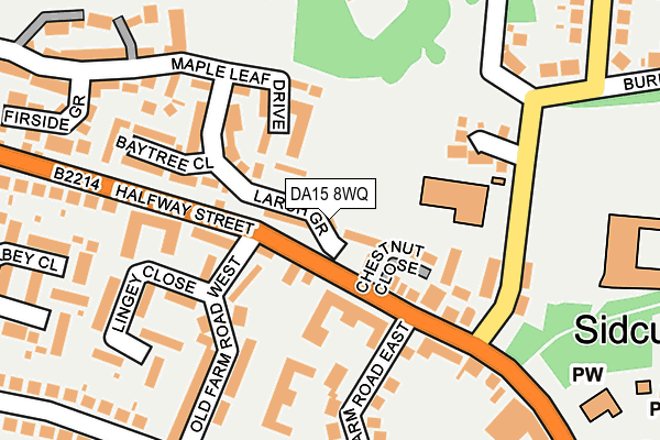 DA15 8WQ map - OS OpenMap – Local (Ordnance Survey)