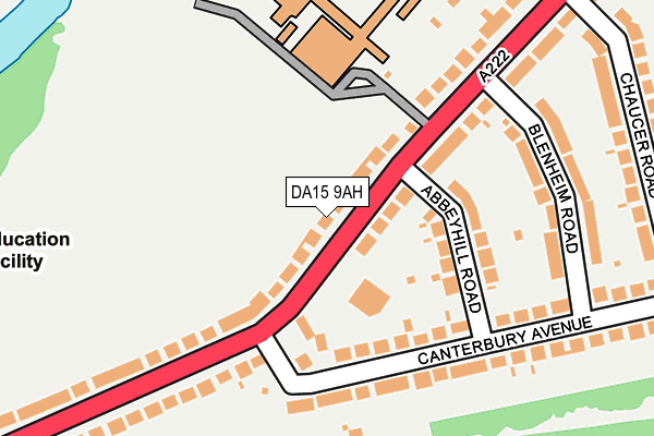 DA15 9AH map - OS OpenMap – Local (Ordnance Survey)