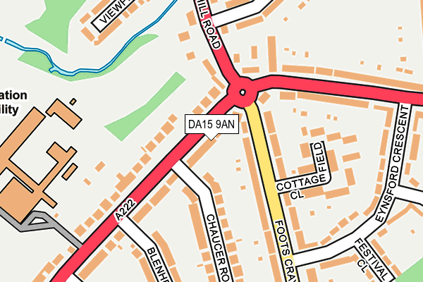 DA15 9AN map - OS OpenMap – Local (Ordnance Survey)