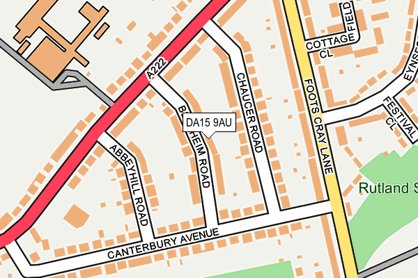 DA15 9AU map - OS OpenMap – Local (Ordnance Survey)