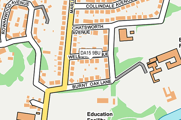 DA15 9BU map - OS OpenMap – Local (Ordnance Survey)