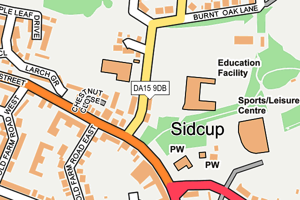 DA15 9DB map - OS OpenMap – Local (Ordnance Survey)