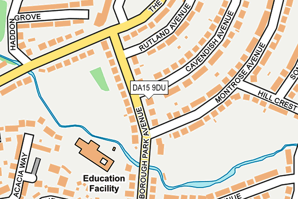 DA15 9DU map - OS OpenMap – Local (Ordnance Survey)
