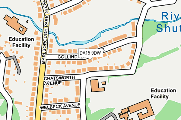 DA15 9DW map - OS OpenMap – Local (Ordnance Survey)