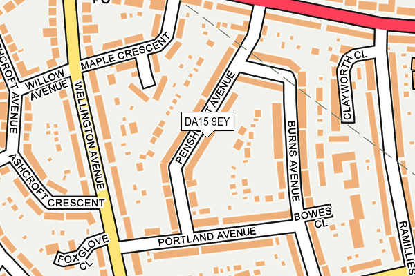 DA15 9EY map - OS OpenMap – Local (Ordnance Survey)