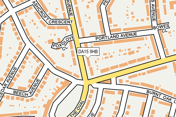 DA15 9HB map - OS OpenMap – Local (Ordnance Survey)