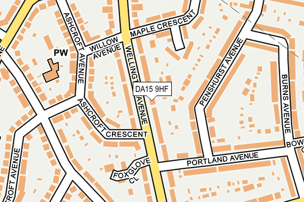 DA15 9HF map - OS OpenMap – Local (Ordnance Survey)