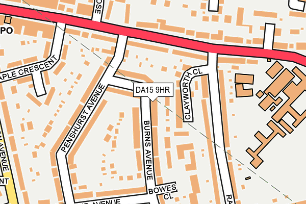 DA15 9HR map - OS OpenMap – Local (Ordnance Survey)