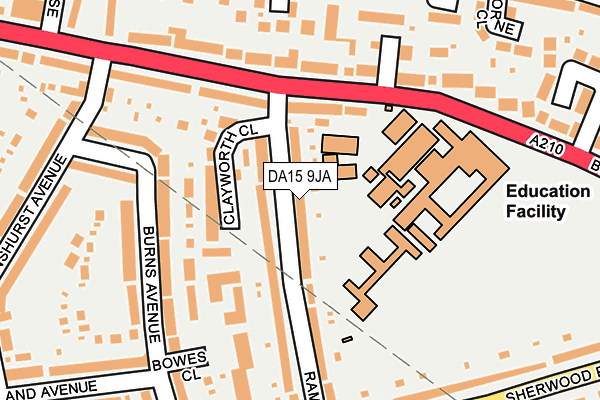 DA15 9JA map - OS OpenMap – Local (Ordnance Survey)