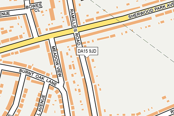 DA15 9JD map - OS OpenMap – Local (Ordnance Survey)