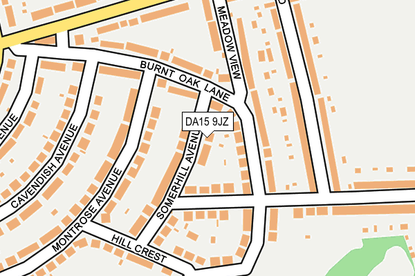 DA15 9JZ map - OS OpenMap – Local (Ordnance Survey)