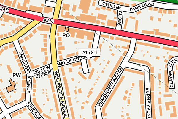 DA15 9LT map - OS OpenMap – Local (Ordnance Survey)