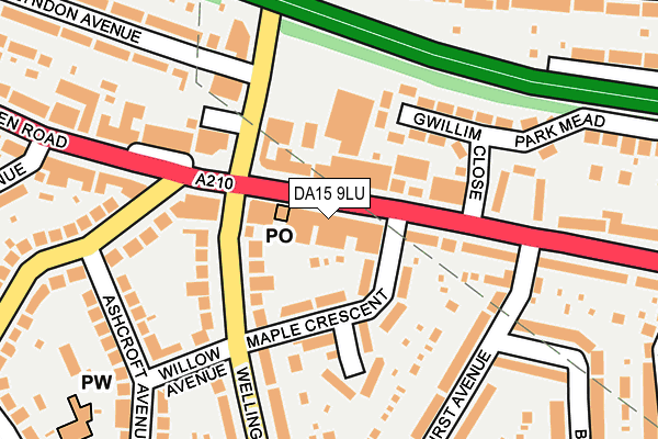 DA15 9LU map - OS OpenMap – Local (Ordnance Survey)