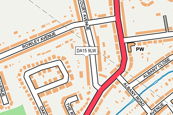 DA15 9LW map - OS OpenMap – Local (Ordnance Survey)