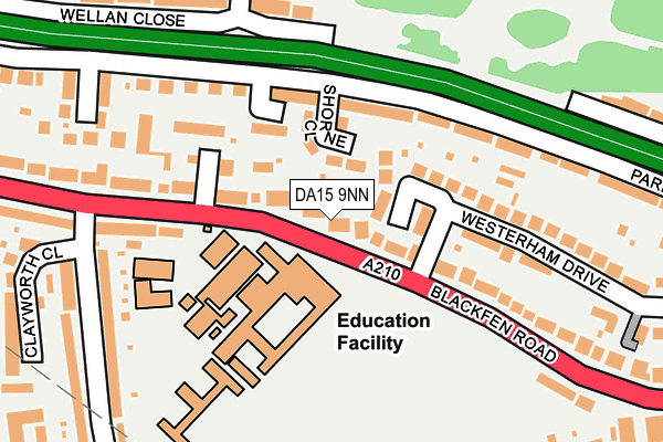 DA15 9NN map - OS OpenMap – Local (Ordnance Survey)