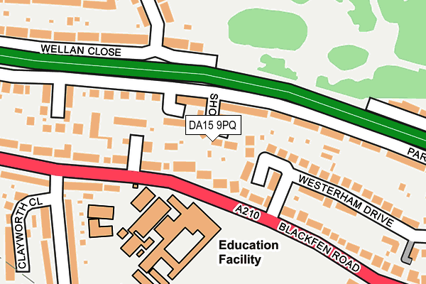 DA15 9PQ map - OS OpenMap – Local (Ordnance Survey)