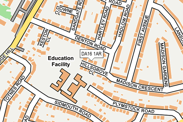 DA16 1AR map - OS OpenMap – Local (Ordnance Survey)