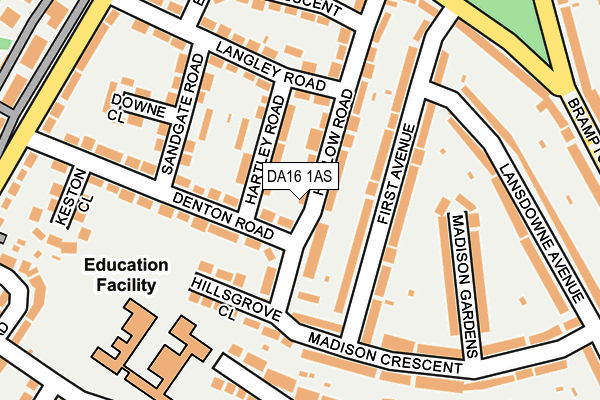 DA16 1AS map - OS OpenMap – Local (Ordnance Survey)