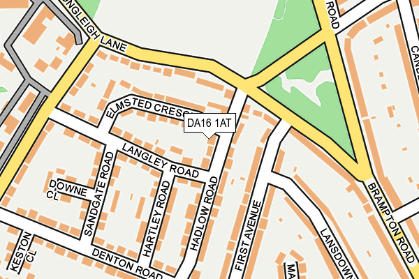 DA16 1AT map - OS OpenMap – Local (Ordnance Survey)