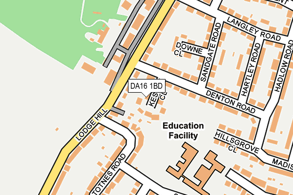 DA16 1BD map - OS OpenMap – Local (Ordnance Survey)
