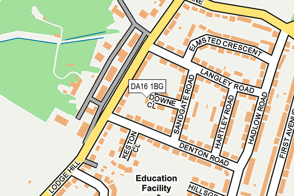 DA16 1BG map - OS OpenMap – Local (Ordnance Survey)