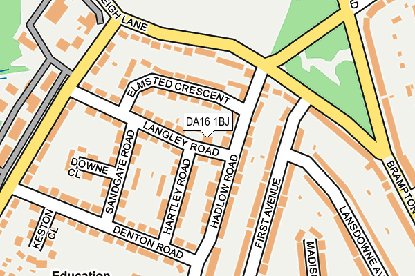 DA16 1BJ map - OS OpenMap – Local (Ordnance Survey)