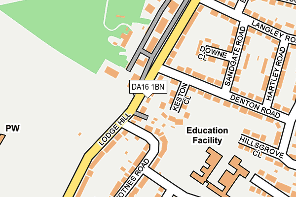 DA16 1BN map - OS OpenMap – Local (Ordnance Survey)