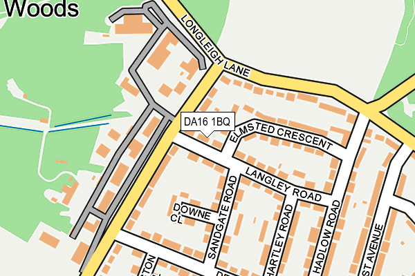 DA16 1BQ map - OS OpenMap – Local (Ordnance Survey)