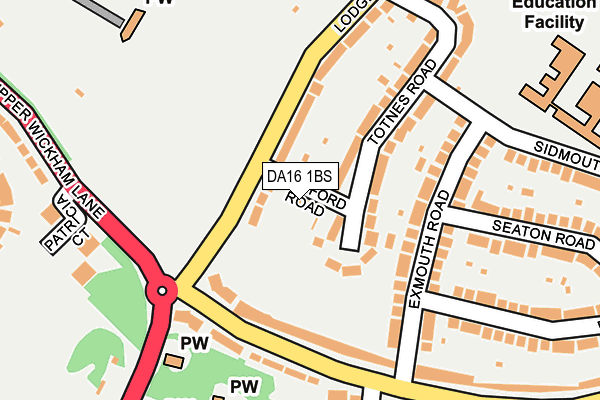 DA16 1BS map - OS OpenMap – Local (Ordnance Survey)