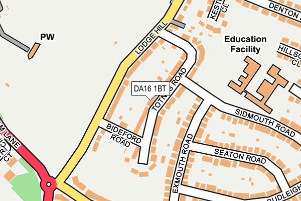 DA16 1BT map - OS OpenMap – Local (Ordnance Survey)