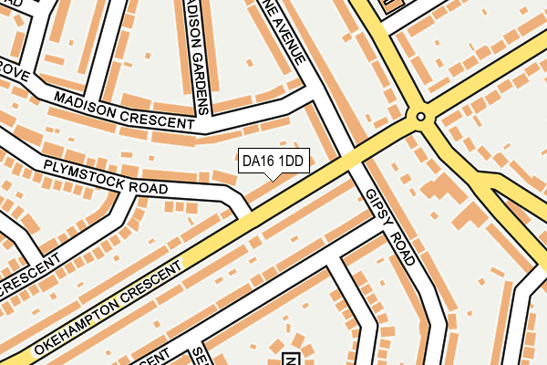 DA16 1DD map - OS OpenMap – Local (Ordnance Survey)