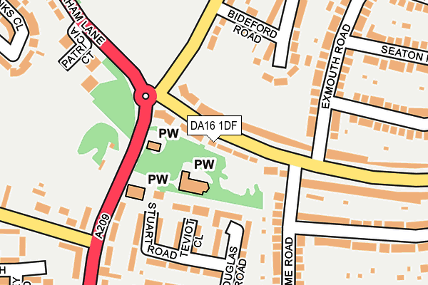 DA16 1DF map - OS OpenMap – Local (Ordnance Survey)