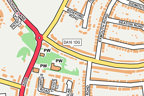 DA16 1DG map - OS OpenMap – Local (Ordnance Survey)