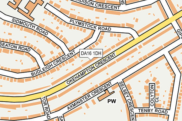 DA16 1DH map - OS OpenMap – Local (Ordnance Survey)