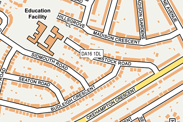 DA16 1DL map - OS OpenMap – Local (Ordnance Survey)