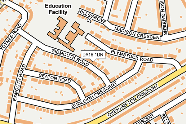DA16 1DR map - OS OpenMap – Local (Ordnance Survey)