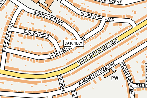 DA16 1DW map - OS OpenMap – Local (Ordnance Survey)