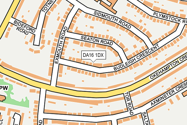 DA16 1DX map - OS OpenMap – Local (Ordnance Survey)