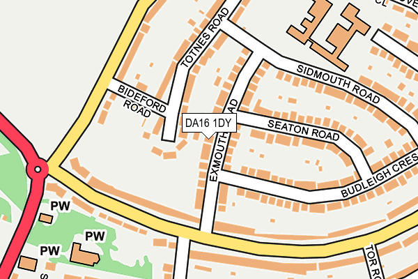 DA16 1DY map - OS OpenMap – Local (Ordnance Survey)